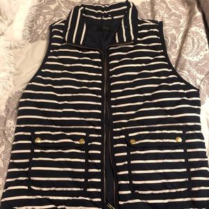 J. Crew navy and white striped vest